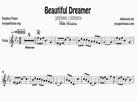 Imagen de Beautiful dreamer partitura de violín