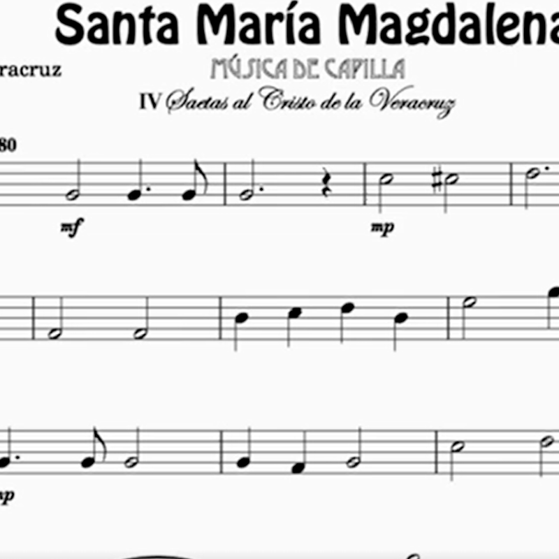 Imagen de Santa maría magdalena partitura de saxofón tenor 2º para cuarteto de saxofones san andrés