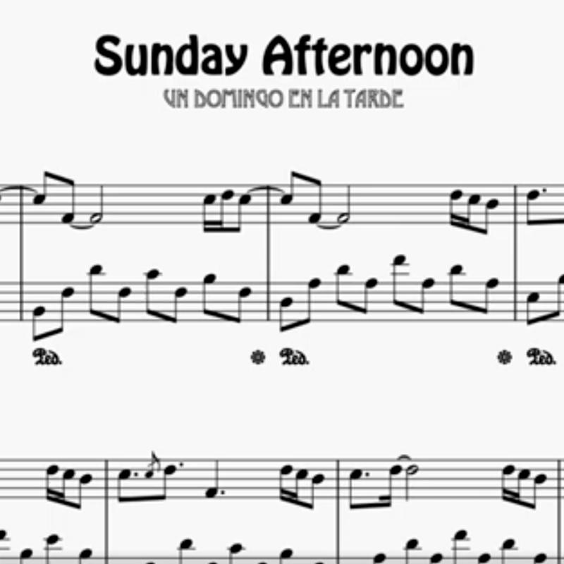 Imagen de Sunday afternoon partitura de piano