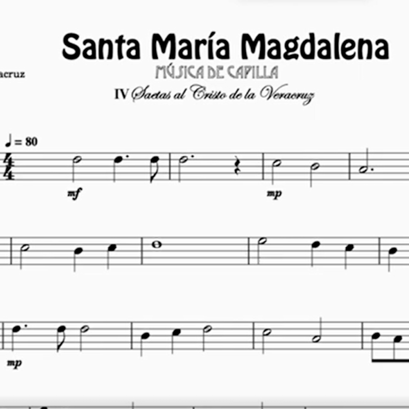 Imagen de Santa maría magdalena partitura de saxo soprano para cuarteto de saxofones san andrés