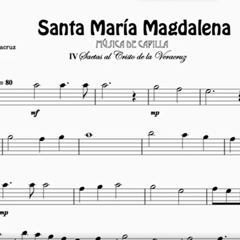 Imagen de Santa maría magdalena partitura de saxofón alto 1º para cuarteto de saxofones san andrés