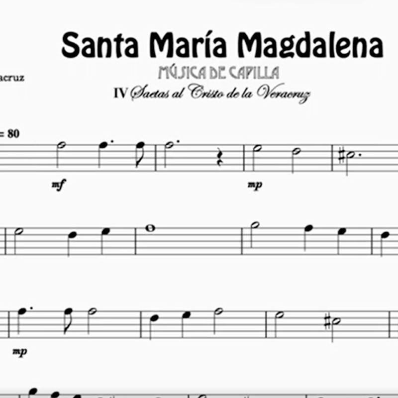 Imagen de Santa maría magdalena partitura de saxofón alto 2º para cuarteto de saxofones san andrés