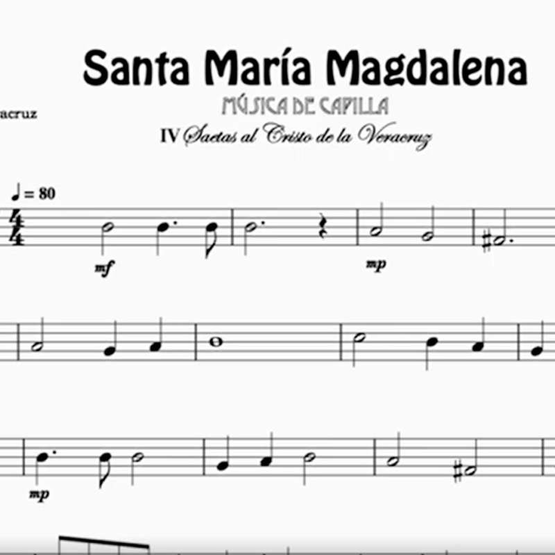 Imagen de Santa maría magdalena partitura de saxofón tenor 1º para cuarteto de saxofones san andrés