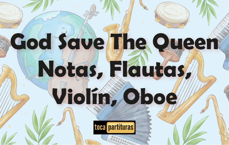 Imagen de God save the queen, notas, falutas, ciolin y oboe 01