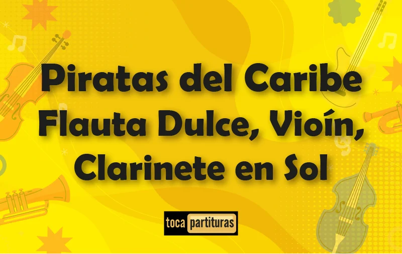 Imagen de Tradicional popular piratas de caribe flauta dulce violin clarinete clave de sol 01