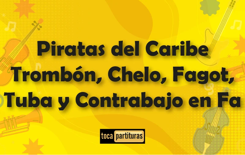 Imagen de Tradicional popular piratas de caribe trombon chelo fagot tuba contrabajo en clave de fa 01